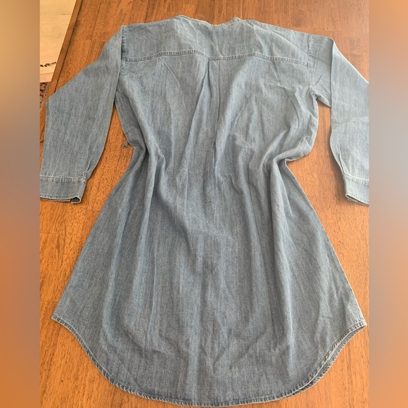 NWT Eileen Fisher Mandarin Collar Denim Tencel Dress SZ S - Picture 8 of 16